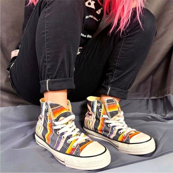 Converse Multicolor High-Top Sneakers unisex woman 9.5  men 7.5 - Picture 1 of 5